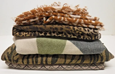 5 波西米亚地球色调大号超大矩形围巾披肩套装 — 第 1/4 张图片