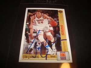 1992 NBA UPPER DECK #174 TOM CHAMBERS SUNS Utah SIGNED AUTHENTIC AUTOGRAPH - Picture 1 of 1