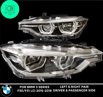 GENUINE BMW 3 SERIES F30 LED HEADLIGHTS PAIR LEFT & RIGHT 2016 2017 2018 2019 - Image 1 of 3