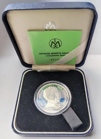 Lithuania 50 Litas 1995 PROOF 120th Birth Anniversary Mikalojaus K. Ciurlionis Cover