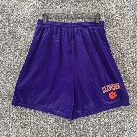 Clemson Tigers Shorts Mens Large Purple Sofee Athleisure Gym NCAA Football Logo Cover