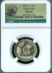 2015 S KISATCHIE PARKS QUARTER NGC MS66  * - Picture 1 of 2