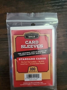Cardboard Gold CBG 2 Mil Standard Trading Card Soft Sleeves - 100 Pack - Picture 1 of 2