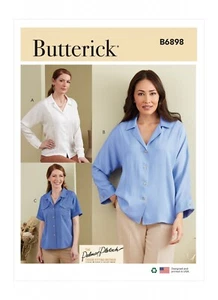 Butterick SEWING PATTERN B6898 Misses' Princess-Seam Blouse/Top, 8-16 Or 18-26 - Picture 1 of 11