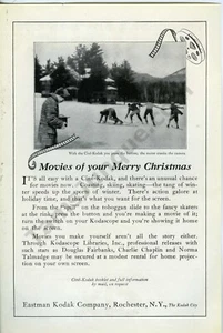 1924 Eastman Kodak Cine Movie Camera Xmas PRINT AD Nearly 100 years old (3410) - Picture 1 of 1