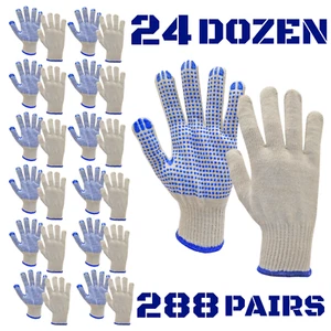 LOTE de 288 pares de guantes de trabajo tejidos con cuerdas de PVC blanco/azul natural - Imagen 1 de 12