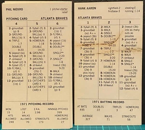1971 ATLANTA BRAVES, STRAT-O-MATIC Baseball, ADV, VG to NM, 20 cards - Picture 1 of 1