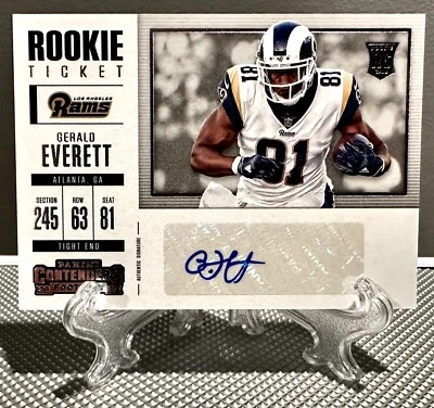 2017 Contenders GERALD EVERETT Auto Rookie Ticket Variation RC🔥Lions Rams - Image 1 of 2