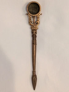 19th C Indian Bronze Puja Spoon Hindu Ritual Water Offering Antique Vintage 6" - Picture 1 of 3
