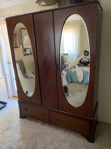 antique mirrored armoire wardrobe Cover