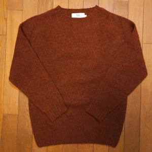 LNWOT Harley Made in Scotland Shetland Shaggy Dog Sweater Autumn Brown 36 Small - Picture 1 of 10