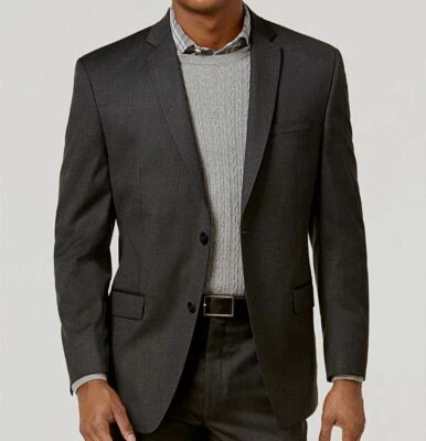 $225 Marc New York 40L Para Hombres Calce Clásico Gris Traje Abrigo Deporte Sólido Blazer Chaqueta Foto 1 de 3