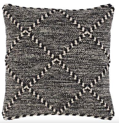 SURYA ZANAFI NEW  Square Pillow Cover Woven Black/Cream  - Image 1 of 4