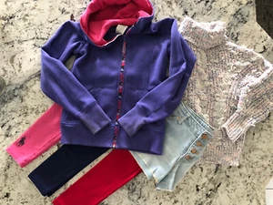 Lot 6 Pc Polo Ralph Lauren, Art Class, Cat & Jack, Hoodie, Sweater, Leggings 7/8 - Picture 1 of 10
