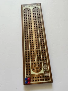 Vintage Drueke Cribbage Board Model 957W, Wood, 4 Pegs, Continuous Track - Picture 1 of 4