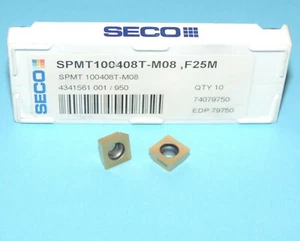 SPMT 100408T-M08 F25M SECO CARBIDE INSERT - Picture 1 of 1