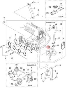 Original GM/CHEVROLET 96352286 Dichtung, AGR Ventil Spark Matiz Neu - Bild 1 von 3