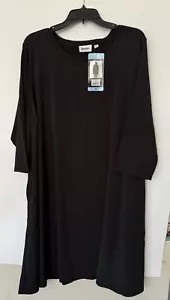 Leota Women's Quarter Sleeve Swing Mini Dress, Black, Size 3X NWT - Picture 1 of 4