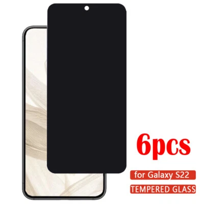 6Pcs Privacy Tempered Glass Outer Screen For Samsung Galaxy S22/S22+/S22Ultra - Image 1 of 4