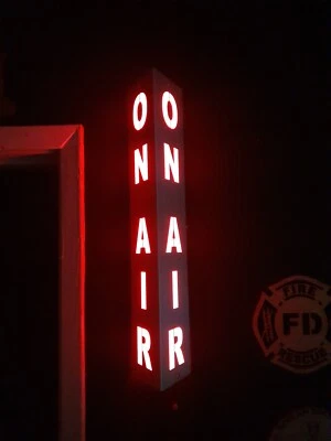 Lighted Sign "ON AIR" Aluminum 120V w/  Remote & Bluetooth. 18 inch - Image 1 of 4