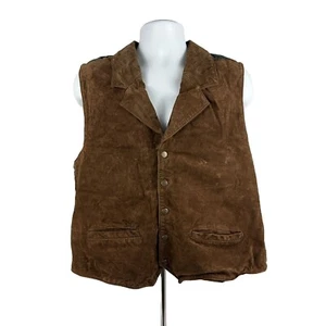 Scully Vintage Suede Leather Vest XL Southwest Aztec Back Rodeo Cowboy - Picture 1 of 9