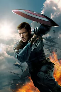 Captain America First Avenger Action Painting Wall Art Home Decor - POSTER 20x30 - Picture 1 of 4