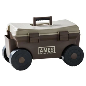 4 Cu.Ft. Plastic Rolling and Storage Lawn and Garden Cart - Picture 1 of 12