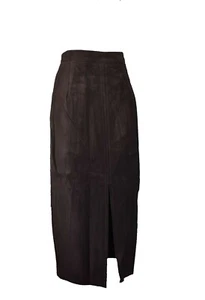 XOE New York Damen-Bleistiftrock Echtleder Wildleder schokoladenfarben Größe 4 - Bild 1 von 9