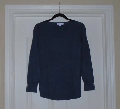 SUÉTER SUÉTER CON CUENTAS DE CAVIAR Chico's Talla 4 XXL 20 22 Azul Oscuro Ligero Nuevo con Etiquetas $70 Foto 1 de 4