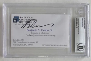 BEN CARSON (BENJAMIN S. CARSON, SR.) SIGNED BUSINESS CARD BECKETT AUTO - Picture 1 of 2