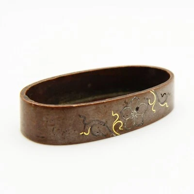 Fuchi Platycodon grandiflorus family crest Japanese Antique Sword Fitting Katana - Image 1 of 4