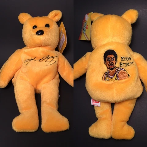 Kobe Bryant Los Angeles Lakers Plush Golden Beanie Bear Doll Figure - Brand New! Cover