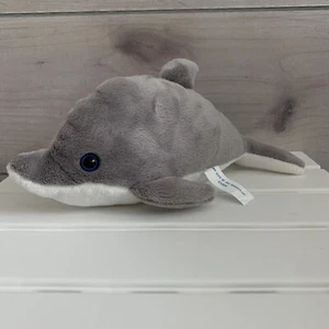 Vintage 2001 Wishpets Cody Delphin Plüsch grau weiß blaue Augen realistisch 11 Zoll lang - Bild 1 von 6