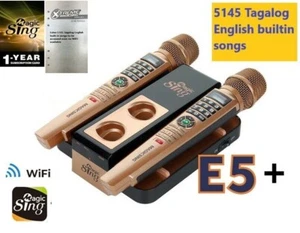 NEW MAGIC SING Karaoke E5+ 5145 Tagalog/Eng songs WiFi 2 Wireless Mic 1YR sub - Picture 1 of 12
