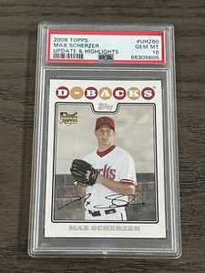 2008 Topps Update Max Scherzer Rookie #UH280 PSA 10 Gem Mint - Picture 1 of 2