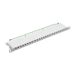 Patchpanel Patchfeld Cat.6A 19 Zoll 24 Port 0,5HE RJ45 10GB LAN geschirmt grau - Bild 1 von 9