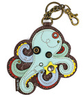 Chala Octopus Whimsical Key Chain Coin Purse Bag Fob Charm