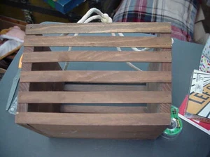 EXCELLENT HAND MADE WOODEN BASKET 7X10X10 INCHES TEDDY BEAR STENCIL - Picture 1 of 6