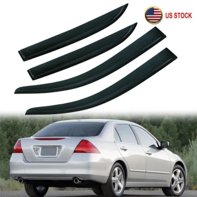 For Honda Accord Sedan 2003-2007 Smoke Vent Window Visors Shade Rain Deflector - Изображение 1 из 4