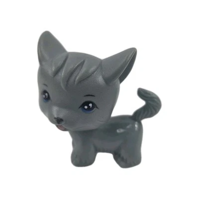 Dollhouse Pet Cat Kitten Gray Animal Toy Figure Plastic - Image 1 of 3