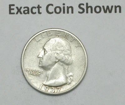 1937 S Washington Silver Quarter San Francisco Mint Mark - Image 1 of 2