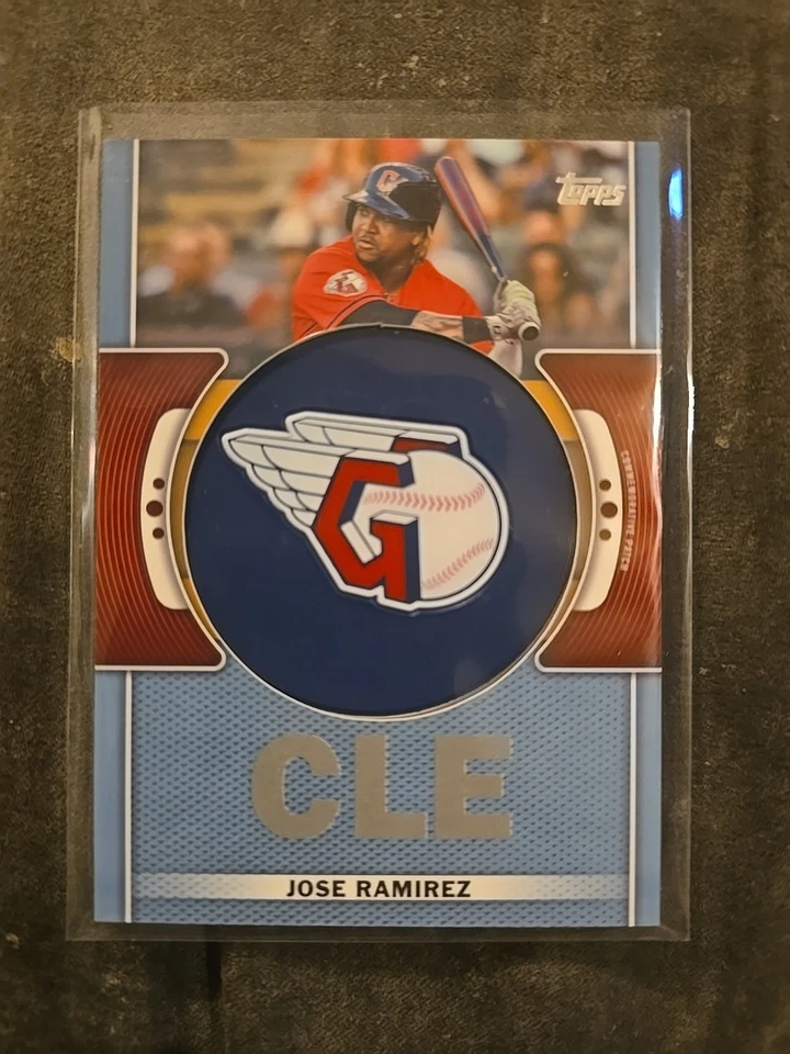 2023 Topps Series 1 - Team Logo Commemorative Patches Jose Ramirez #TLP-JRA Blue - Image 1 of 2