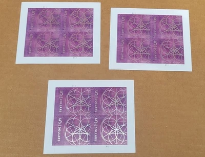 Blocks x3 $60 value US Scott 5701 Plate Block #B1111 2022 Floral Geometry VF MNH - Image 1 of 3