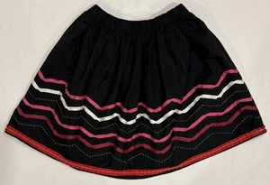 Hanna Andersson Mädchen schwarz mit weiß/rosa/rotem Band Gr. 140 US 10 neu ohne Etikett - Bild 1 von 4