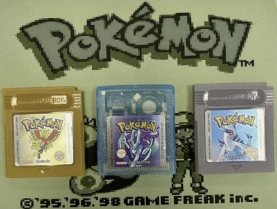 🎮 Lot Pokémon Or, Argent & Cristal - Versions Françaises - Game Boy Color GBC - - Photo 1/4