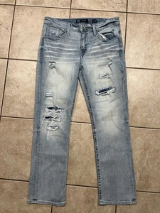 BKE Jeans Herren 34x30 Jake Straight Blau Stretch Distressed Light Wash Mallcore - Bild 1 von 8