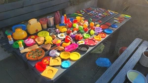 Spiel-Geschirr-Set Küchenspielset Kinder-Spielzeug Küche Besteck - Bild 1 von 14