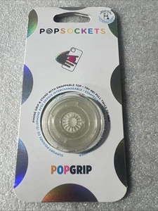PopSockets Phone Grip Stand Glitter Silver Clear POPGRIP - Picture 1 of 3