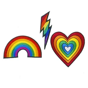 Lote de 3 parches Orgullo LGBTQ LGBT bordados hierro en parche LGBT hierro en parche... - Imagen 1 de 5