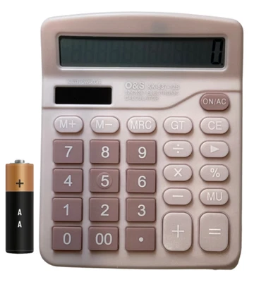 O&S DEPT STORE 12 digits Desktop Calculator Dual Power Display Large Buttons Home/School/Office